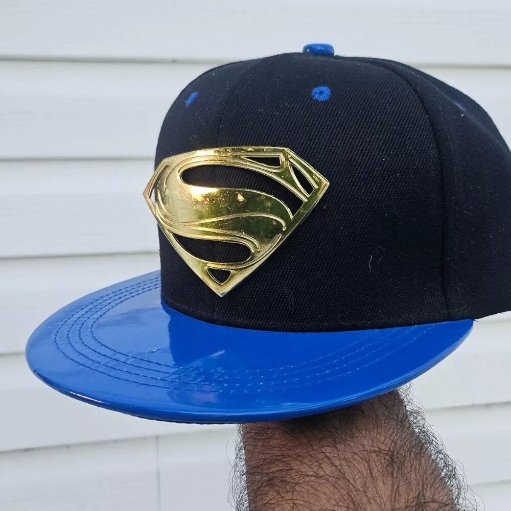 Men Hat Gold Logo S Baseball Sport Cap Blue/Black Snapback Size adjust